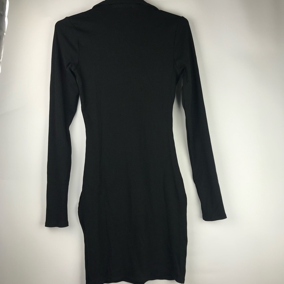 Nwt - Fashion Nova in New York Ribbed Mini Dress - Black. Size: S. - Picture 3 of 8